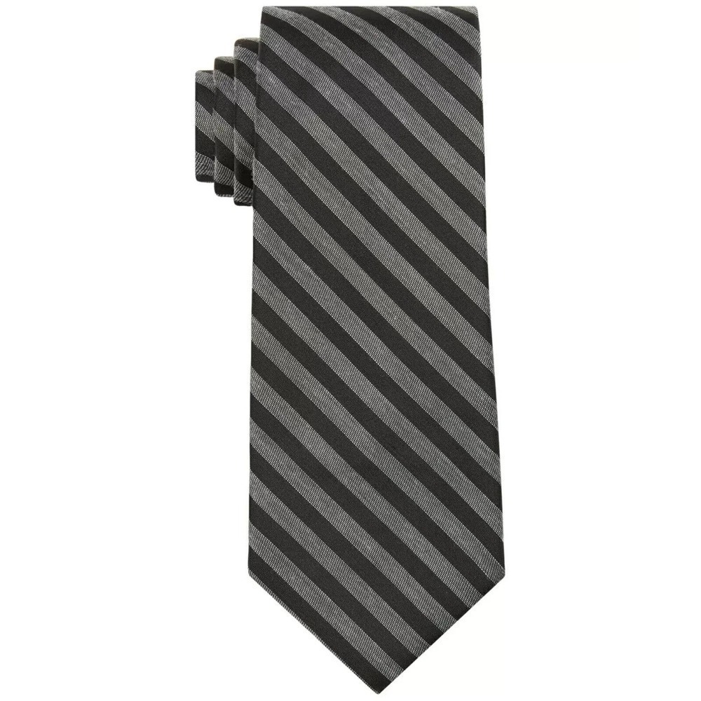 CALVIN Klein Gray Heather Men's Heathered Striped Tie